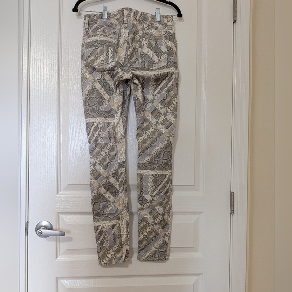 7 For All Mankind Denim - Women’s Snake-Print Slim Jeans - Taupe/Gray